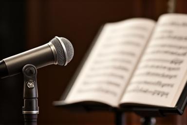 Microphone and sheet music